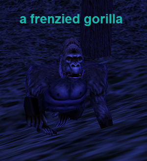 A frenzied gorilla
