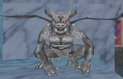 a jeering gargoyle